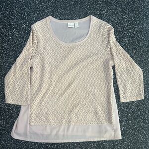 Chico's Cream Textured Blouse